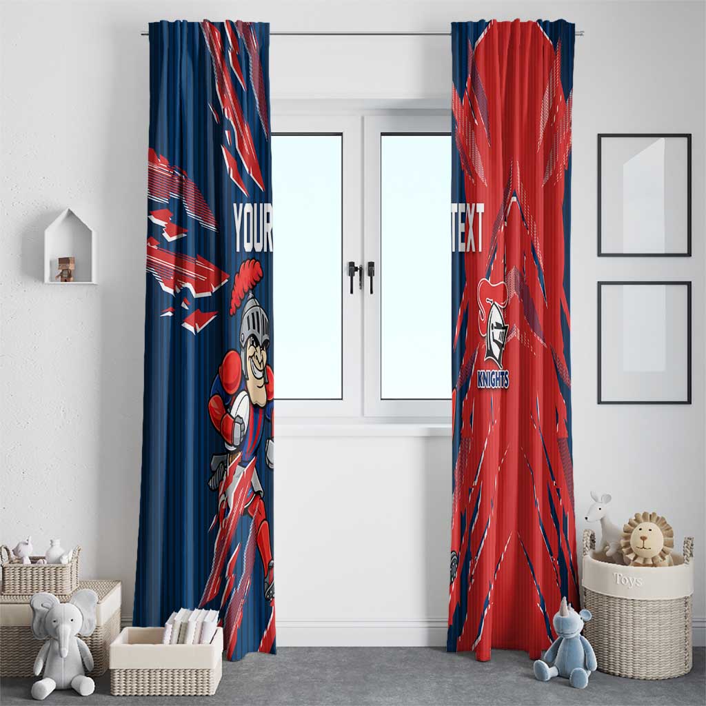 Personalized Newcastle Knights Window Curtain Dynamic Lightning Mascot Rugby Australia