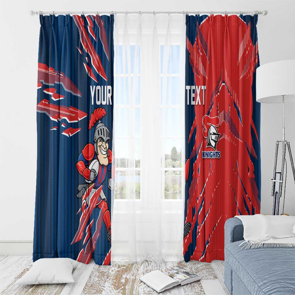 Personalized Newcastle Knights Window Curtain Dynamic Lightning Mascot Rugby Australia
