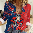 Personalized Newcastle Knights Women Casual Shirt Dynamic Lightning Mascot Rugby Australia