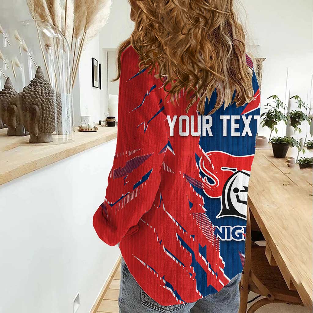 Personalized Newcastle Knights Women Casual Shirt Dynamic Lightning Mascot Rugby Australia