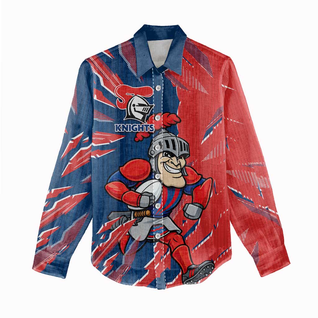 Personalized Newcastle Knights Women Casual Shirt Dynamic Lightning Mascot Rugby Australia