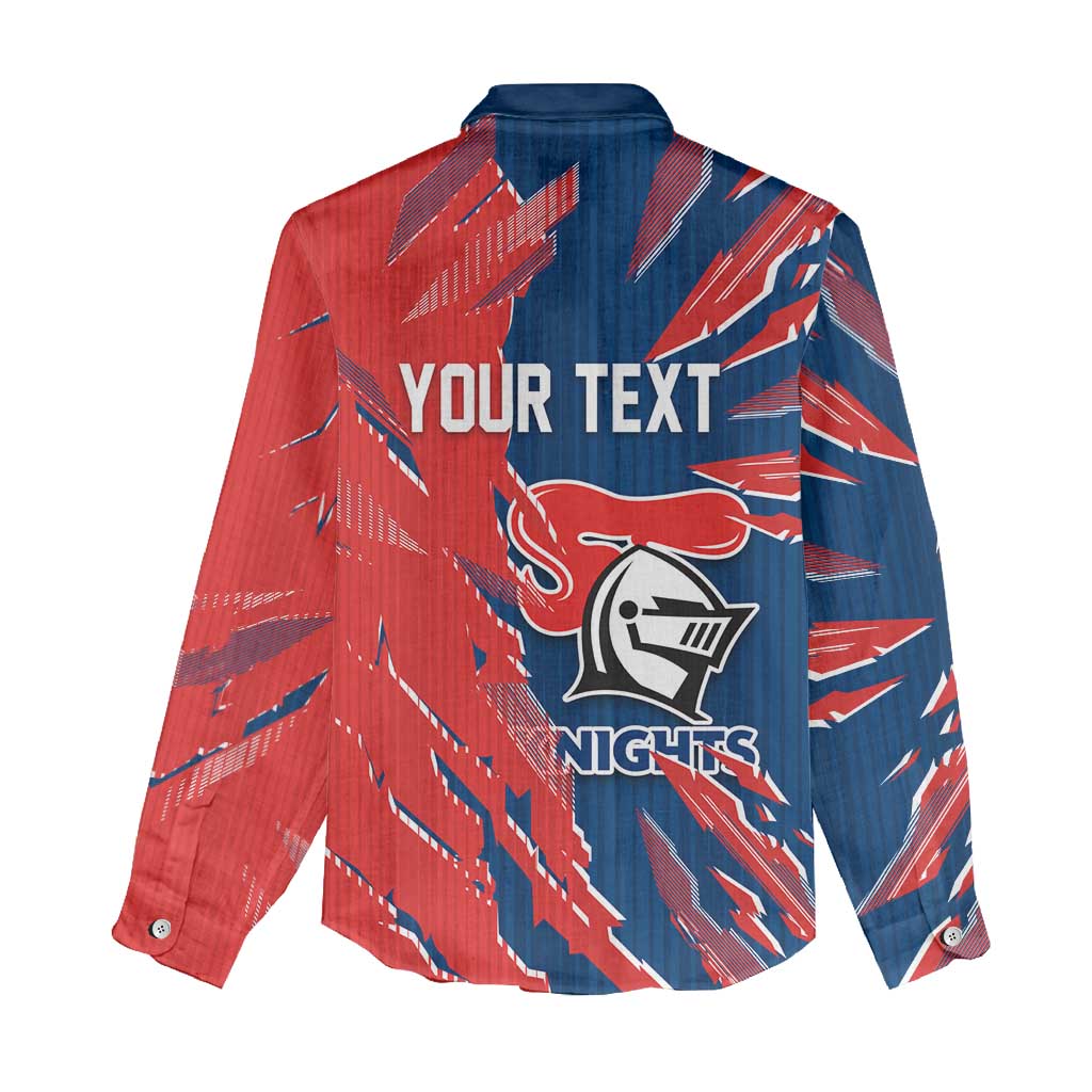 Personalized Newcastle Knights Women Casual Shirt Dynamic Lightning Mascot Rugby Australia