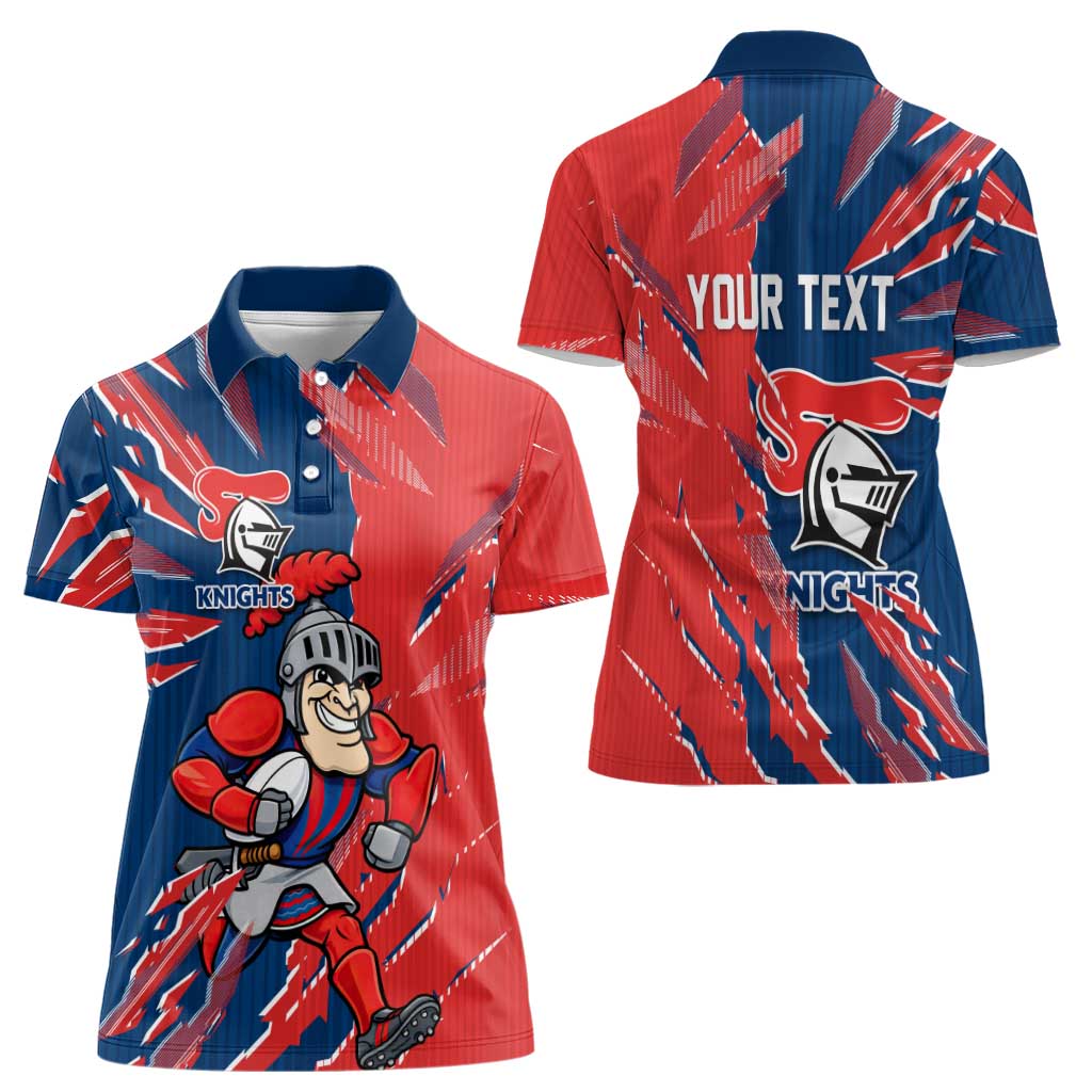 Personalized Newcastle Knights Women Polo Shirt Dynamic Lightning Mascot Rugby Australia