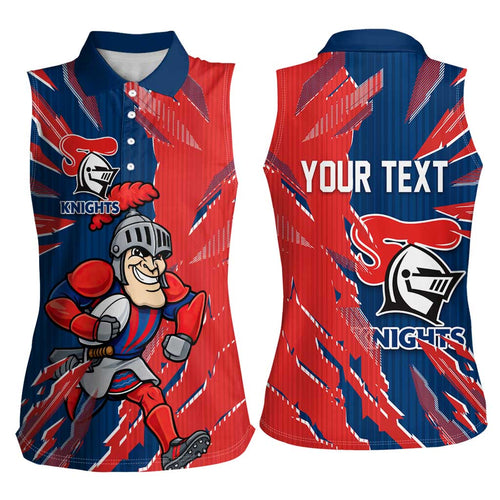 Personalized Newcastle Knights Women Sleeveless Polo Shirt Dynamic Lightning Mascot Rugby Australia
