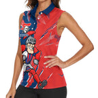 Personalized Newcastle Knights Women Sleeveless Polo Shirt Dynamic Lightning Mascot Rugby Australia