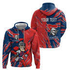 Personalized Newcastle Knights Zip Hoodie Dynamic Lightning Mascot Rugby Australia