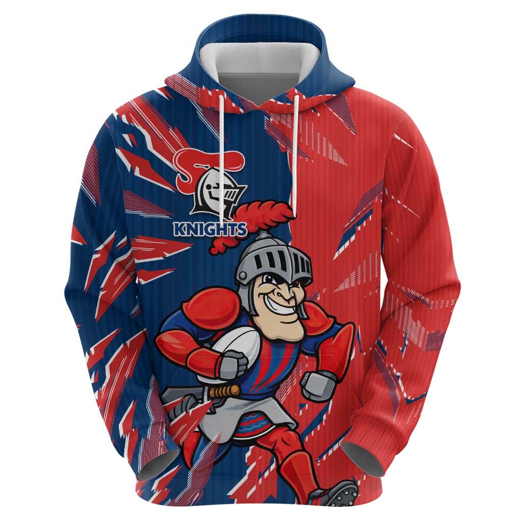 Personalized Newcastle Knights Zip Hoodie Dynamic Lightning Mascot Rugby Australia