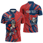 Personalized Newcastle Knights Zipper Polo Shirt Dynamic Lightning Mascot Rugby Australia