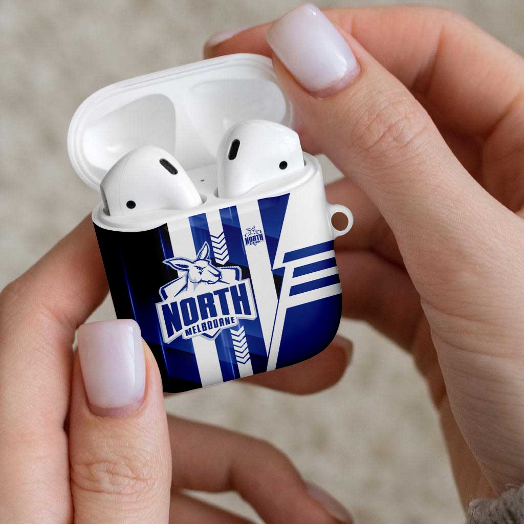 North Melbourne Kangaroos AirPods Case Modern Geometric Sports Graphic Style