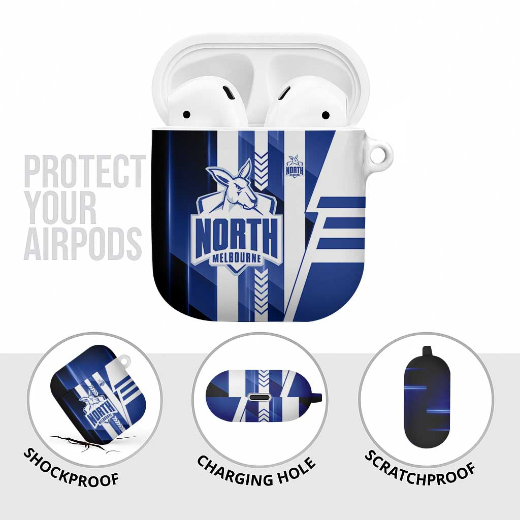 North Melbourne Kangaroos AirPods Case Modern Geometric Sports Graphic Style