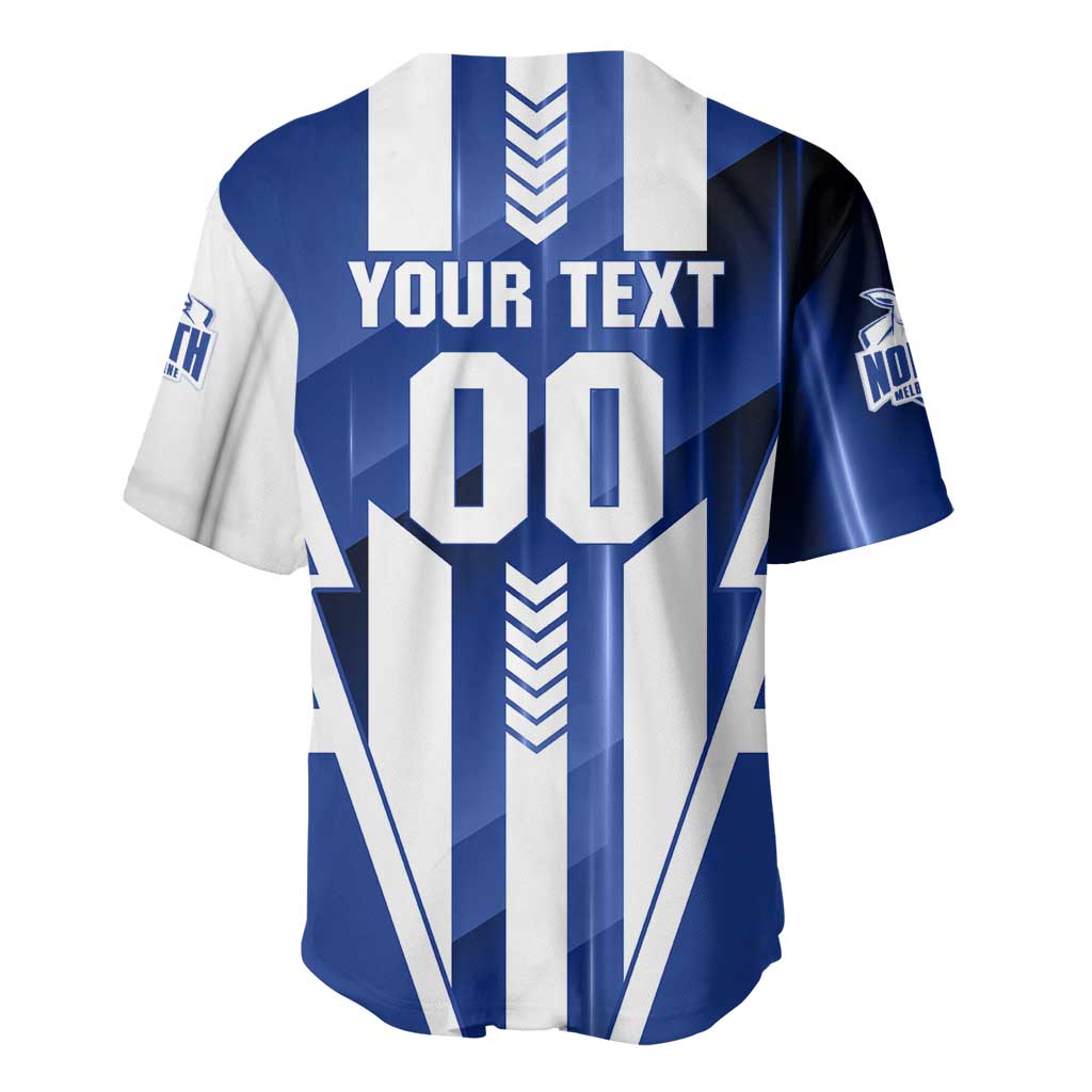 Personalized North Melbourne Kangaroos Baseball Jersey Modern Geometric Sports Graphic Style