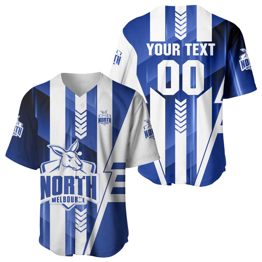 Personalized North Melbourne Kangaroos Baseball Jersey Modern Geometric Sports Graphic Style