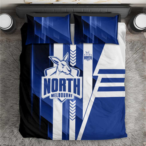 North Melbourne Kangaroos Bedding Set Modern Geometric Sports Graphic Style