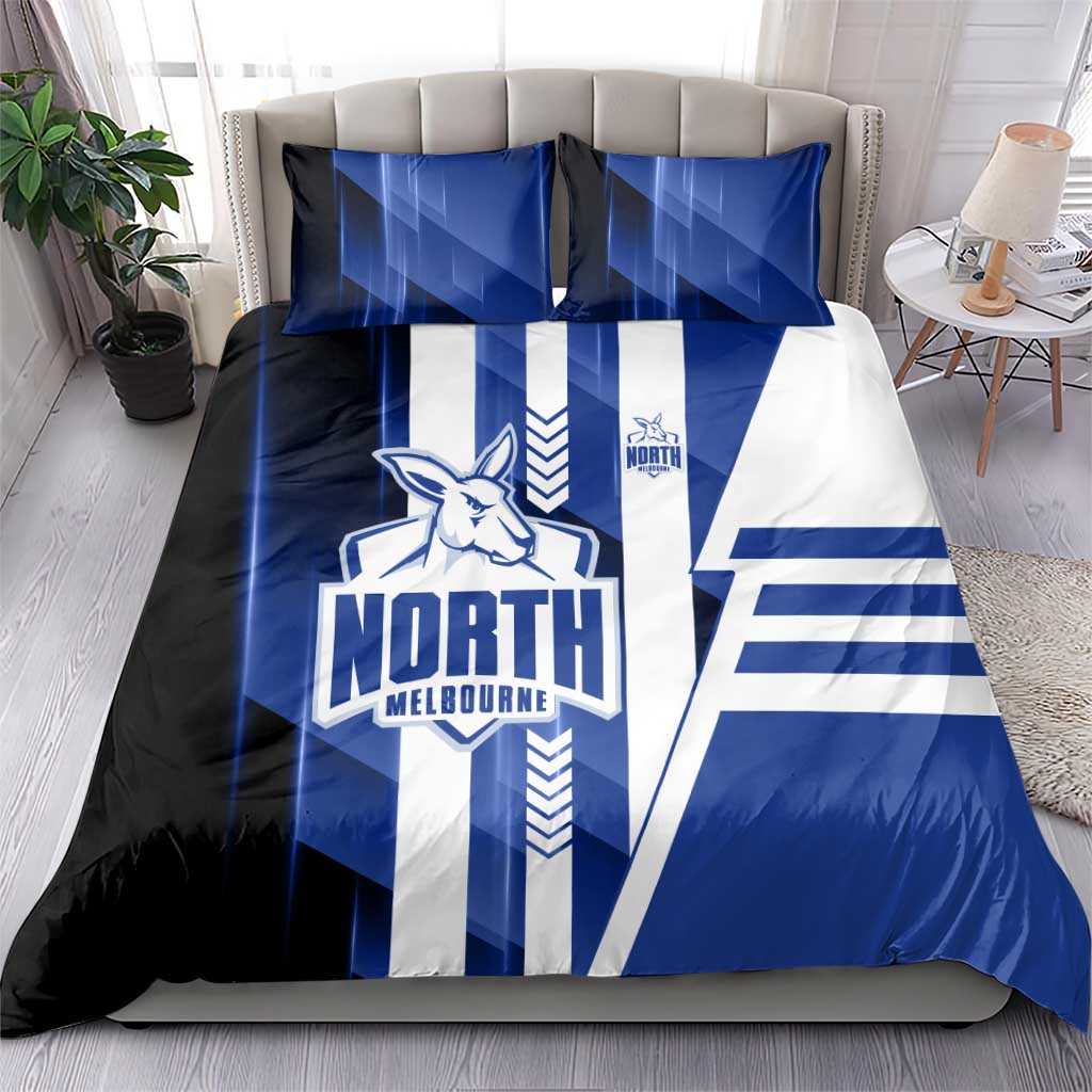 North Melbourne Kangaroos Bedding Set Modern Geometric Sports Graphic Style