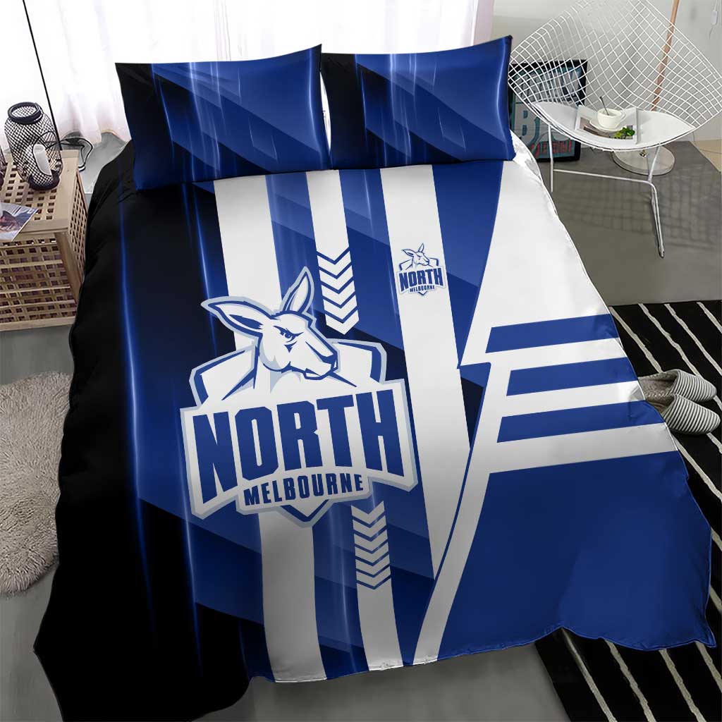 North Melbourne Kangaroos Bedding Set Modern Geometric Sports Graphic Style