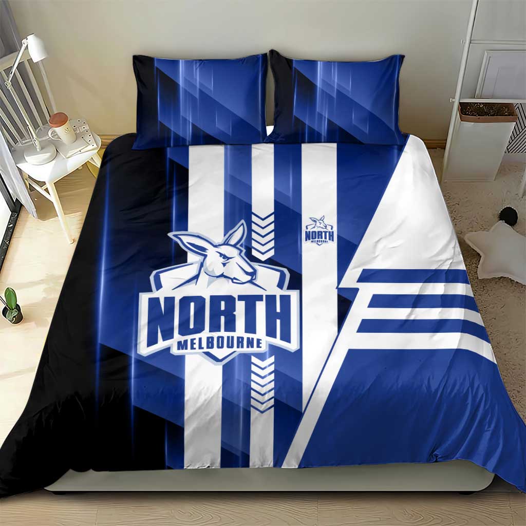 North Melbourne Kangaroos Bedding Set Modern Geometric Sports Graphic Style