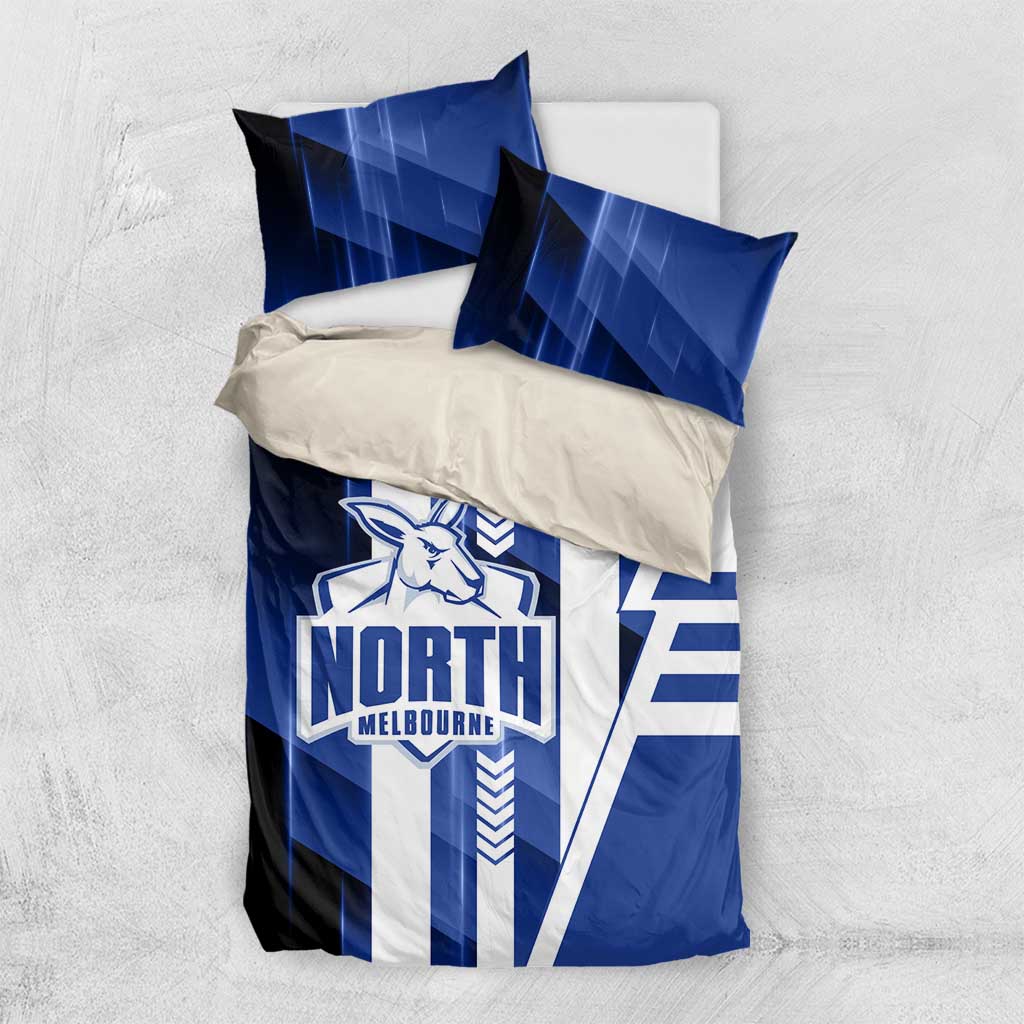 North Melbourne Kangaroos Bedding Set Modern Geometric Sports Graphic Style
