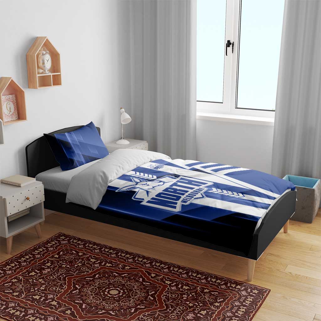 North Melbourne Kangaroos Bedding Set Modern Geometric Sports Graphic Style