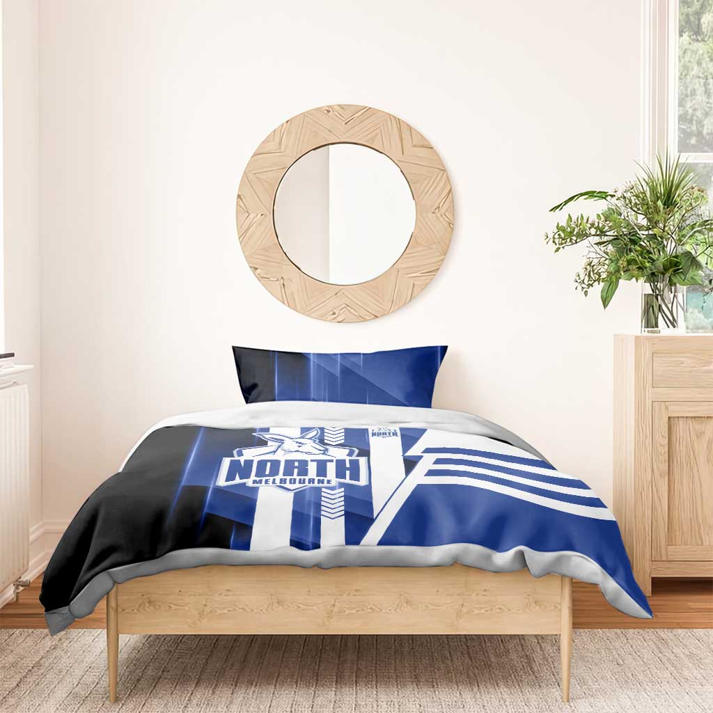 North Melbourne Kangaroos Bedding Set Modern Geometric Sports Graphic Style