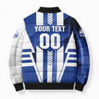 Personalized North Melbourne Kangaroos Bomber Puffer Jacket Modern Geometric Sports Graphic Style