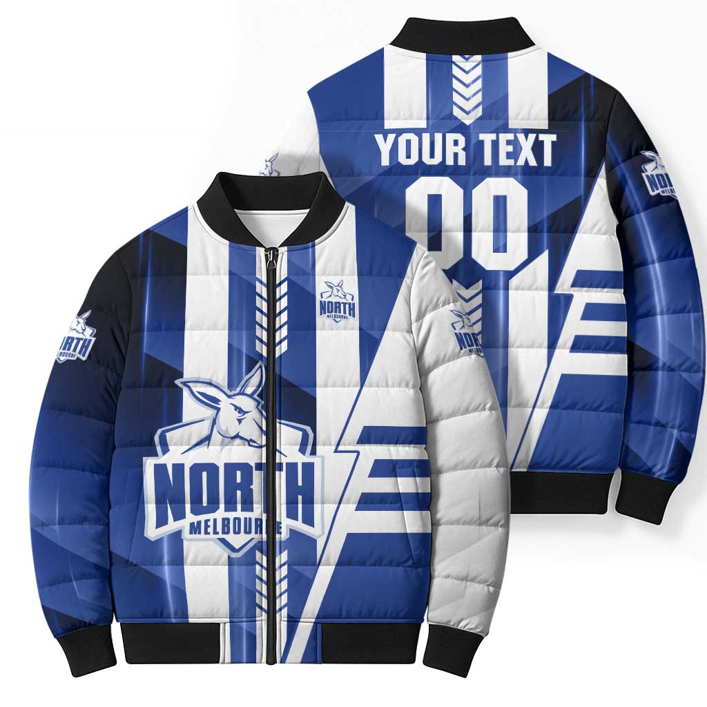 Personalized North Melbourne Kangaroos Bomber Puffer Jacket Modern Geometric Sports Graphic Style