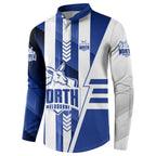 Personalized North Melbourne Kangaroos Button Sweatshirt Modern Geometric Sports Graphic Style