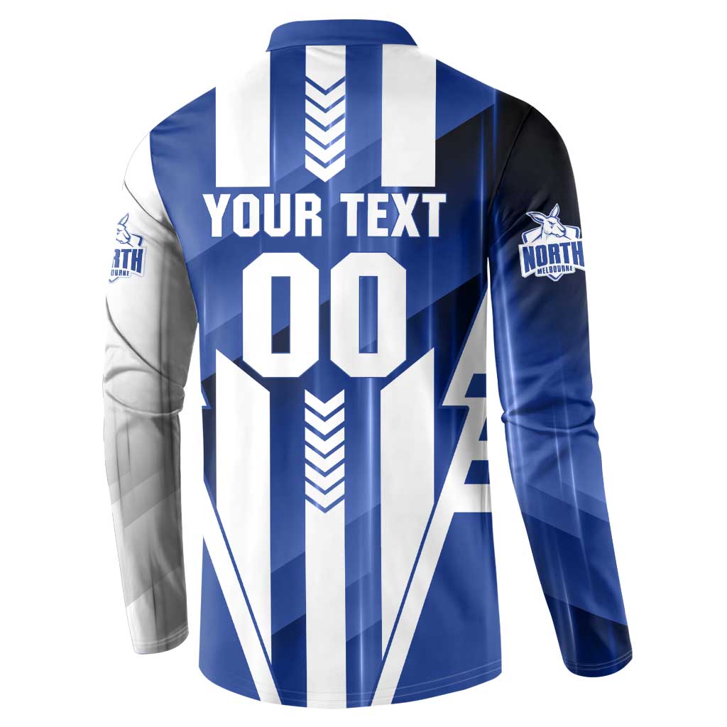 Personalized North Melbourne Kangaroos Button Sweatshirt Modern Geometric Sports Graphic Style