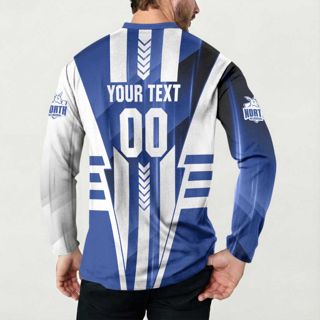 Personalized North Melbourne Kangaroos Button Sweatshirt Modern Geometric Sports Graphic Style