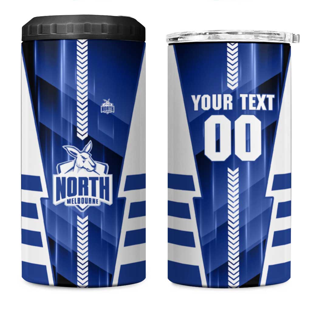 Personalized North Melbourne Kangaroos 4 in 1 Can Cooler Tumbler Modern Geometric Sports Graphic Style