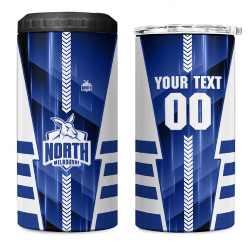 Personalized North Melbourne Kangaroos 4 in 1 Can Cooler Tumbler Modern Geometric Sports Graphic Style