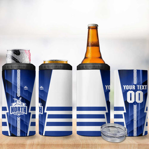 Personalized North Melbourne Kangaroos 4 in 1 Can Cooler Tumbler Modern Geometric Sports Graphic Style
