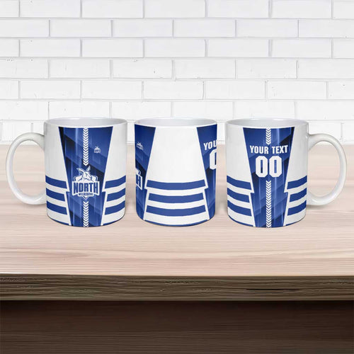 Personalized North Melbourne Kangaroos Ceramic Mug Modern Geometric Sports Graphic Style