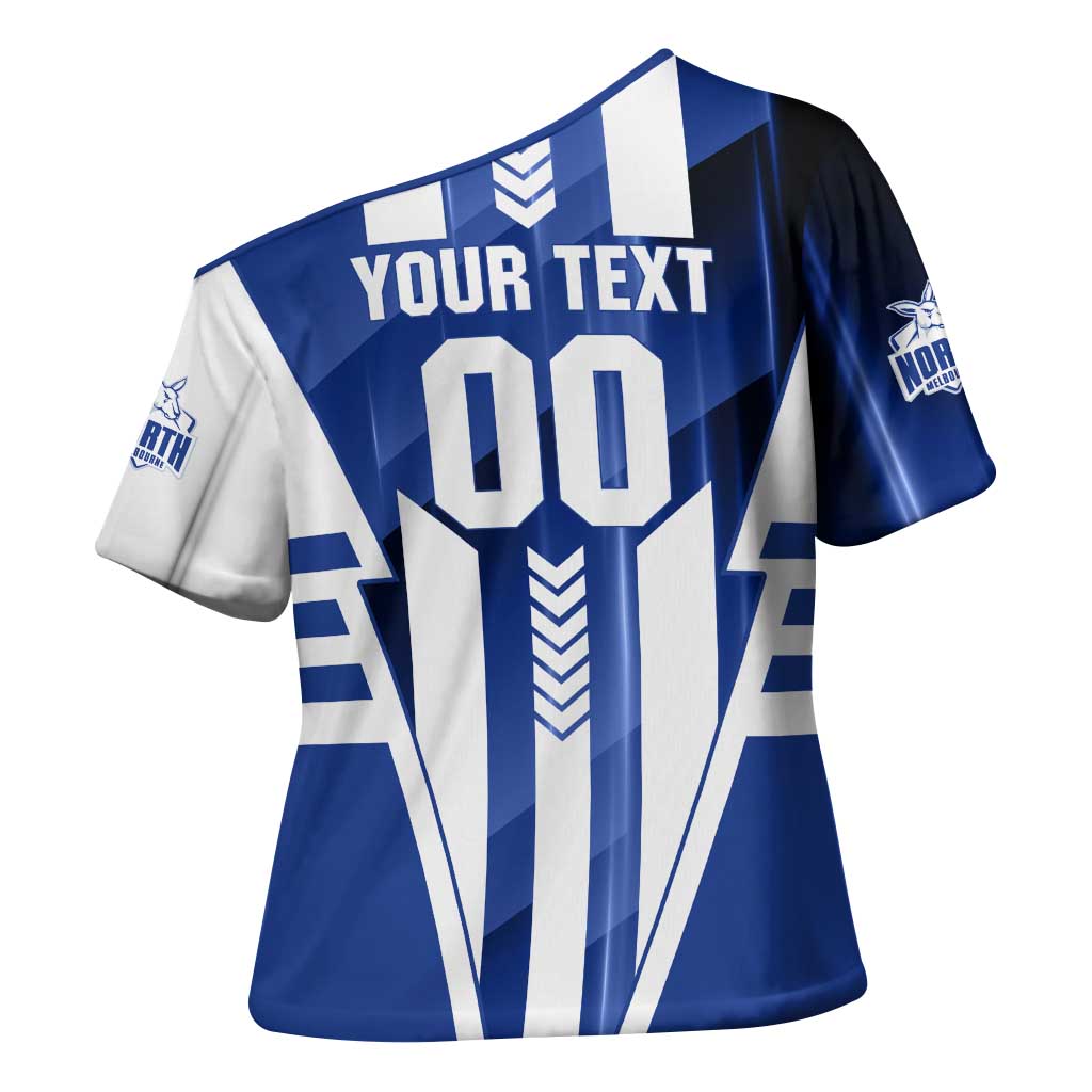 Personalized North Melbourne Kangaroos Cross Shoulder Shirt Modern Geometric Sports Graphic Style