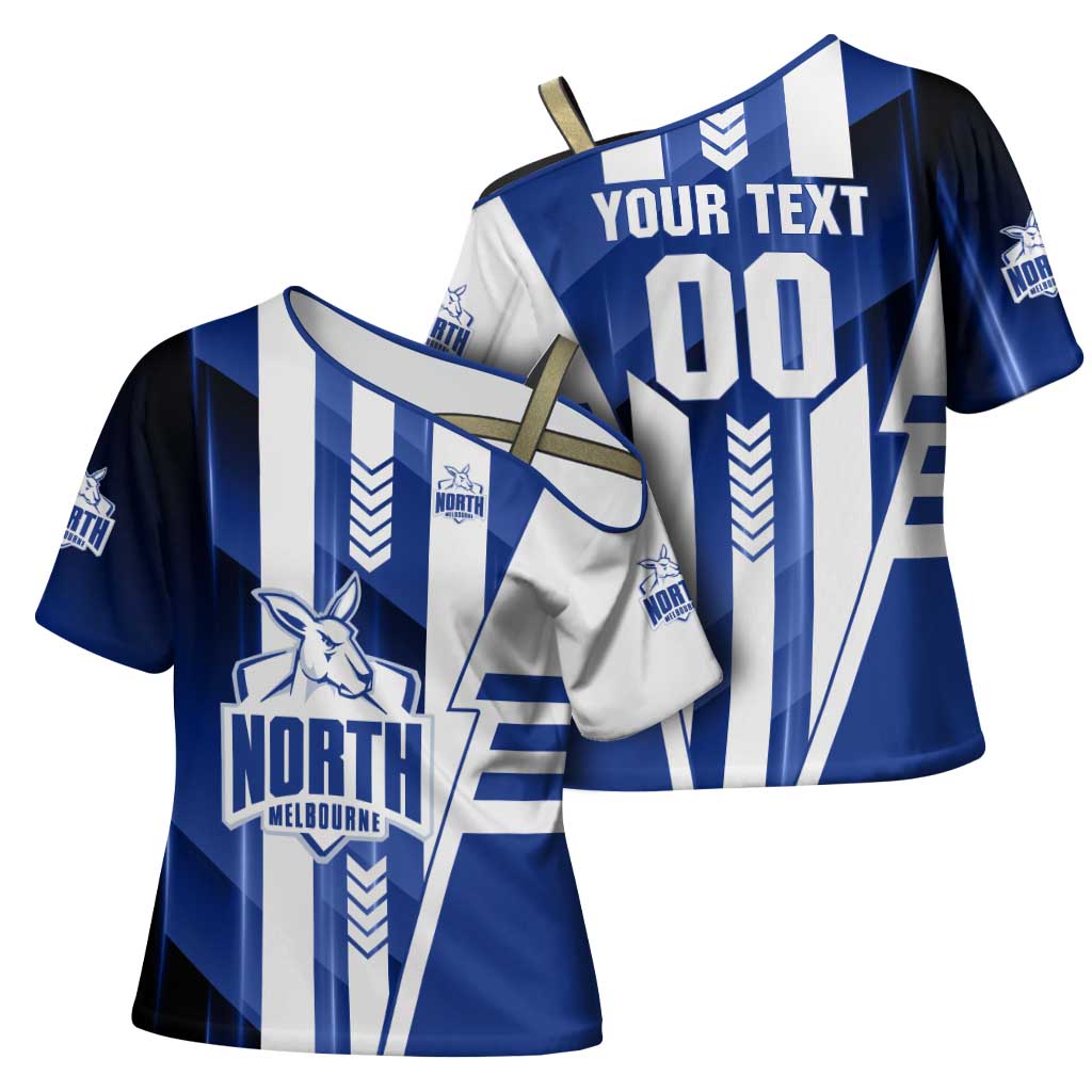 Personalized North Melbourne Kangaroos Cross Shoulder Shirt Modern Geometric Sports Graphic Style