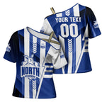 Personalized North Melbourne Kangaroos Cross Shoulder Shirt Modern Geometric Sports Graphic Style