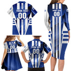 Personalized North Melbourne Kangaroos Family Matching Long Sleeve Bodycon Dress and Hawaiian Shirt Modern Geometric Sports Graphic Style