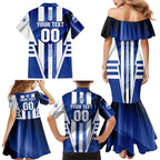 Personalized North Melbourne Kangaroos Family Matching Mermaid Dress and Hawaiian Shirt Modern Geometric Sports Graphic Style