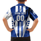 Personalized North Melbourne Kangaroos Family Matching Off Shoulder Maxi Dress and Hawaiian Shirt Modern Geometric Sports Graphic Style