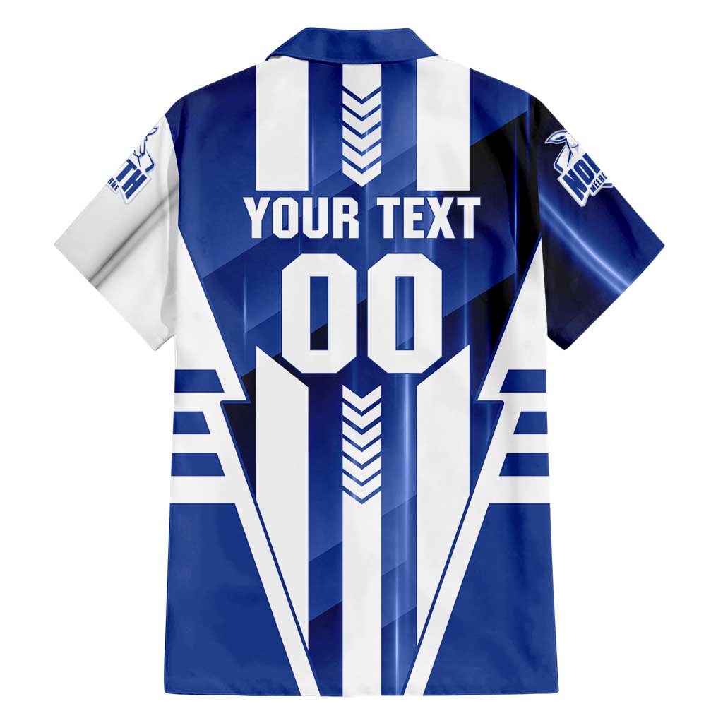 Personalized North Melbourne Kangaroos Family Matching Off Shoulder Maxi Dress and Hawaiian Shirt Modern Geometric Sports Graphic Style