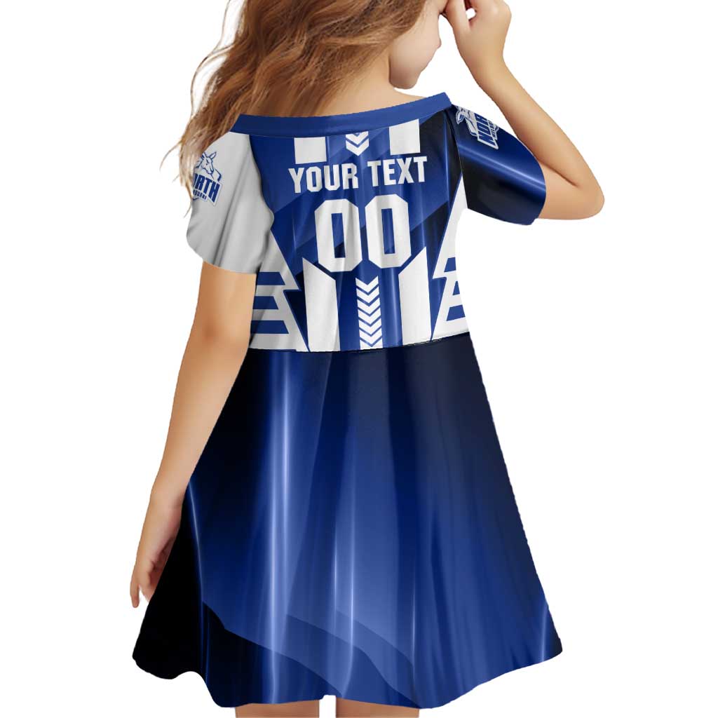 Personalized North Melbourne Kangaroos Family Matching Off Shoulder Short Dress and Hawaiian Shirt Modern Geometric Sports Graphic Style