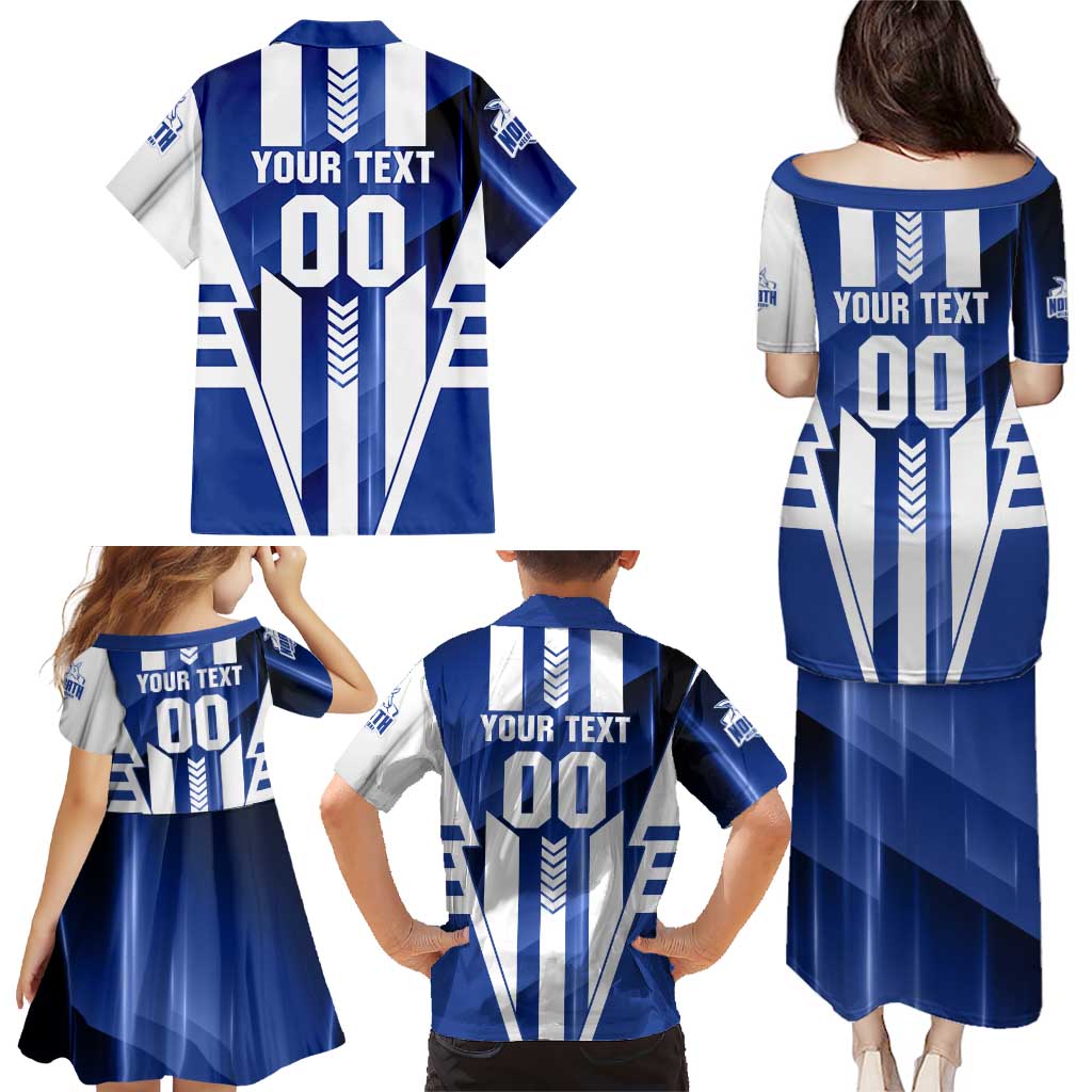 Personalized North Melbourne Kangaroos Family Matching Puletasi and Hawaiian Shirt Modern Geometric Sports Graphic Style