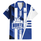 Personalized North Melbourne Kangaroos Family Matching Summer Maxi Dress and Hawaiian Shirt Modern Geometric Sports Graphic Style