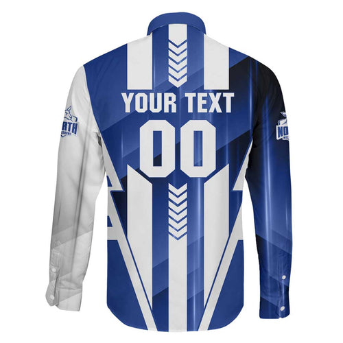 Personalized North Melbourne Kangaroos Family Matching Summer Maxi Dress and Hawaiian Shirt Modern Geometric Sports Graphic Style