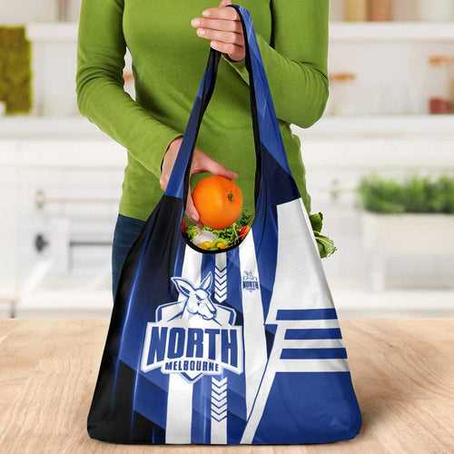 North Melbourne Kangaroos Grocery Bag Modern Geometric Sports Graphic Style