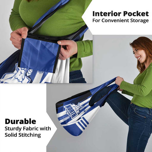 North Melbourne Kangaroos Grocery Bag Modern Geometric Sports Graphic Style