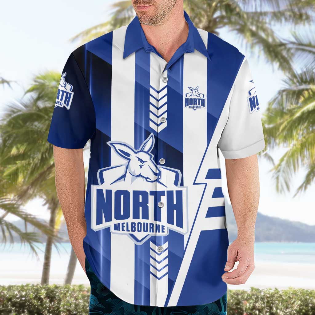 Personalized North Melbourne Kangaroos Hawaiian Shirt Modern Geometric Sports Graphic Style