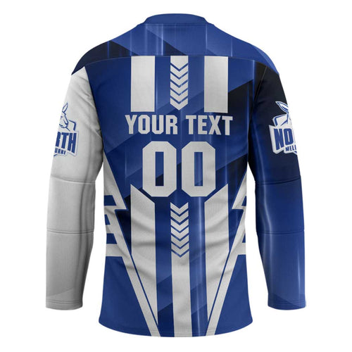 Personalized North Melbourne Kangaroos Hockey Jersey Modern Geometric Sports Graphic Style