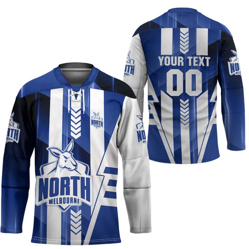 Personalized North Melbourne Kangaroos Hockey Jersey Modern Geometric Sports Graphic Style
