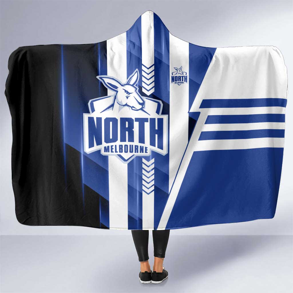 North Melbourne Kangaroos Hooded Blanket Modern Geometric Sports Graphic Style