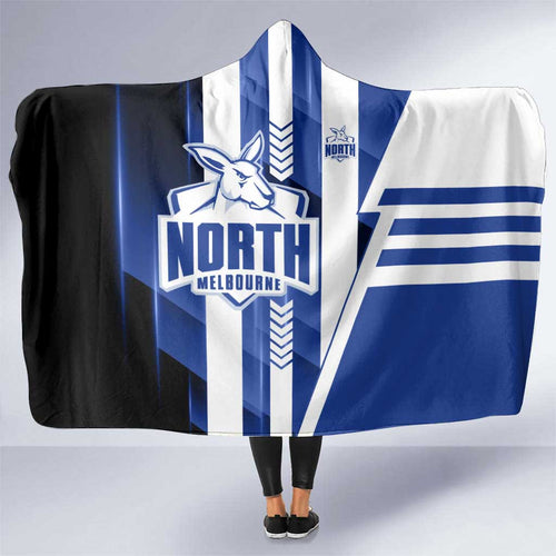 North Melbourne Kangaroos Hooded Blanket Modern Geometric Sports Graphic Style
